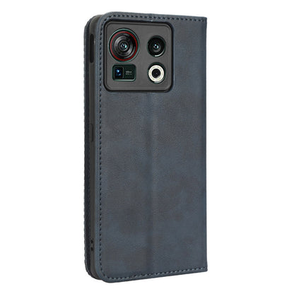 For ZTE nubia Z40S Pro 5G Vintage PU Leather Phone Case Flip Wallet Cover Stand Protective Shell