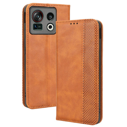 For ZTE nubia Z40S Pro 5G Vintage PU Leather Phone Case Flip Wallet Cover Stand Protective Shell