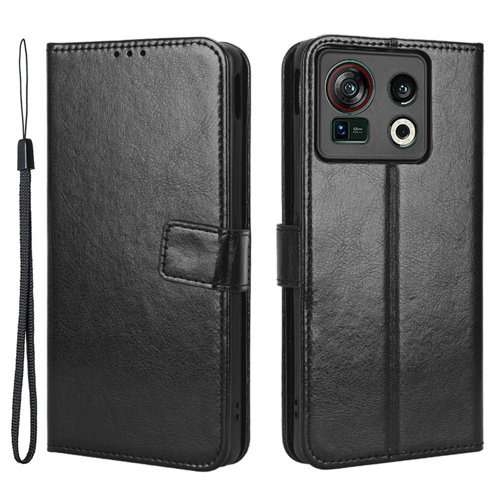 Protective Phone Case For ZTE nubia Z40S Pro 5G, Anti-drop Phone Cover Crazy Horse Texture Wallet Stand Shell