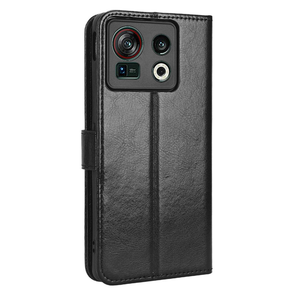 Protective Phone Case For ZTE nubia Z40S Pro 5G, Anti-drop Phone Cover Crazy Horse Texture Wallet Stand Shell