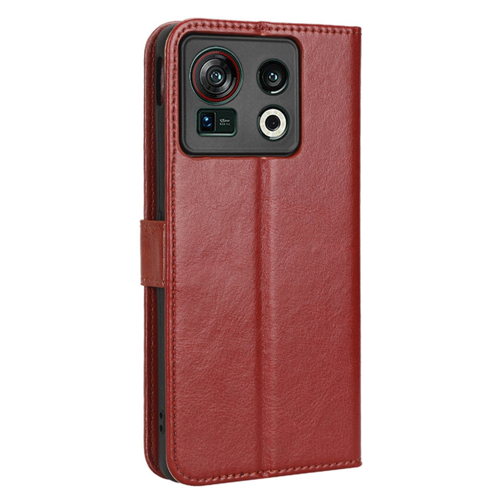 Protective Phone Case For ZTE nubia Z40S Pro 5G, Anti-drop Phone Cover Crazy Horse Texture Wallet Stand Shell