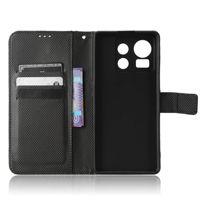 Shockproof Phone Wallet Case For ZTE nubia Z40S Pro 5G Diamond Texture PU Leather Cell Phone Cover with Strap