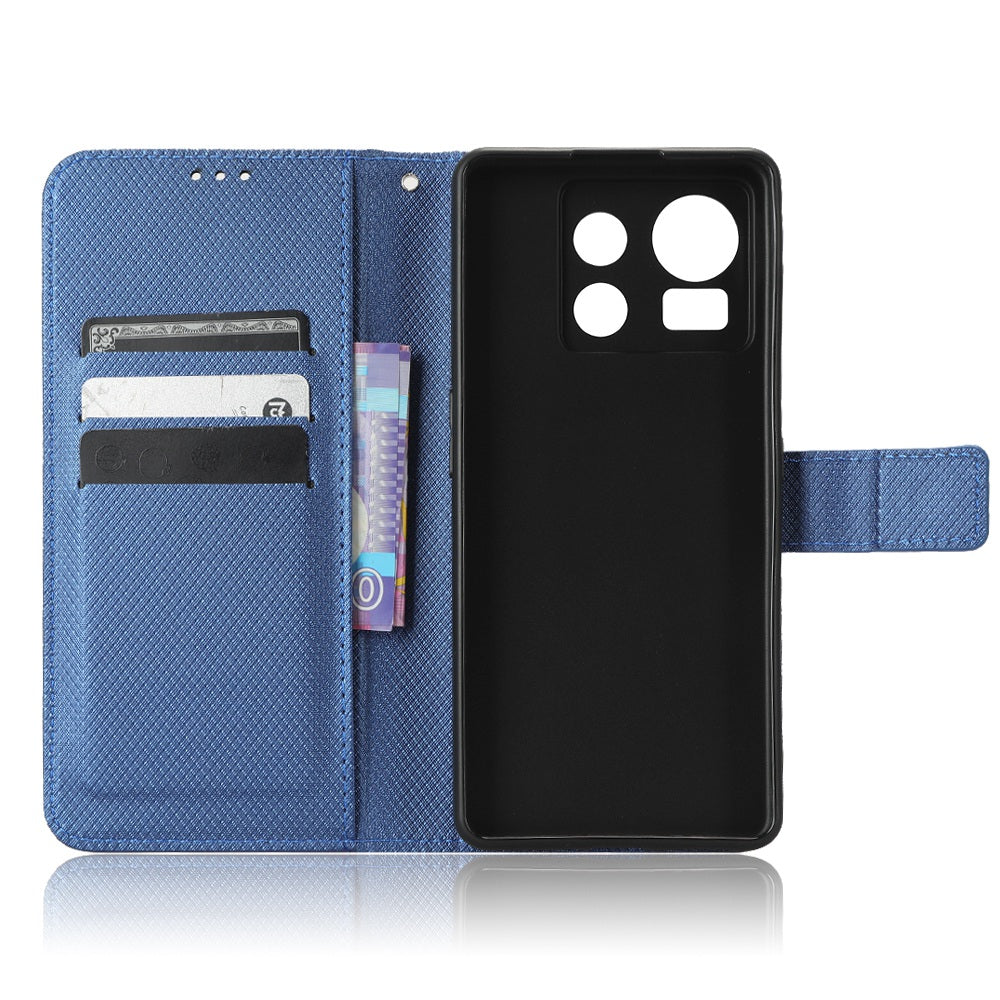 Shockproof Phone Wallet Case For ZTE nubia Z40S Pro 5G Diamond Texture PU Leather Cell Phone Cover with Strap