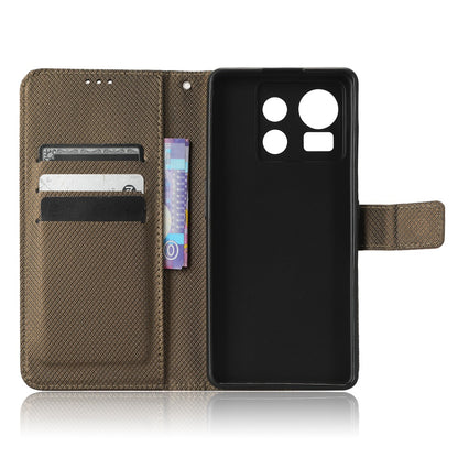 Shockproof Phone Wallet Case For ZTE nubia Z40S Pro 5G Diamond Texture PU Leather Cell Phone Cover with Strap