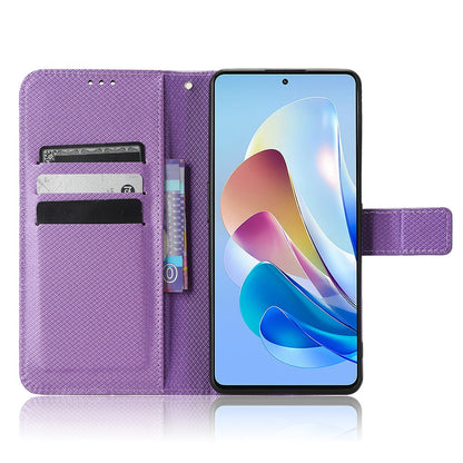 Shockproof Phone Wallet Case For ZTE nubia Z40S Pro 5G Diamond Texture PU Leather Cell Phone Cover with Strap