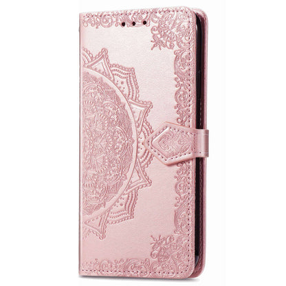 For Nokia X10 5G / X20 5G PU Leather Flip Phone Case Mandala Pattern Embossed Magnetic Closure Stand Folio Wallet Cover with Strap