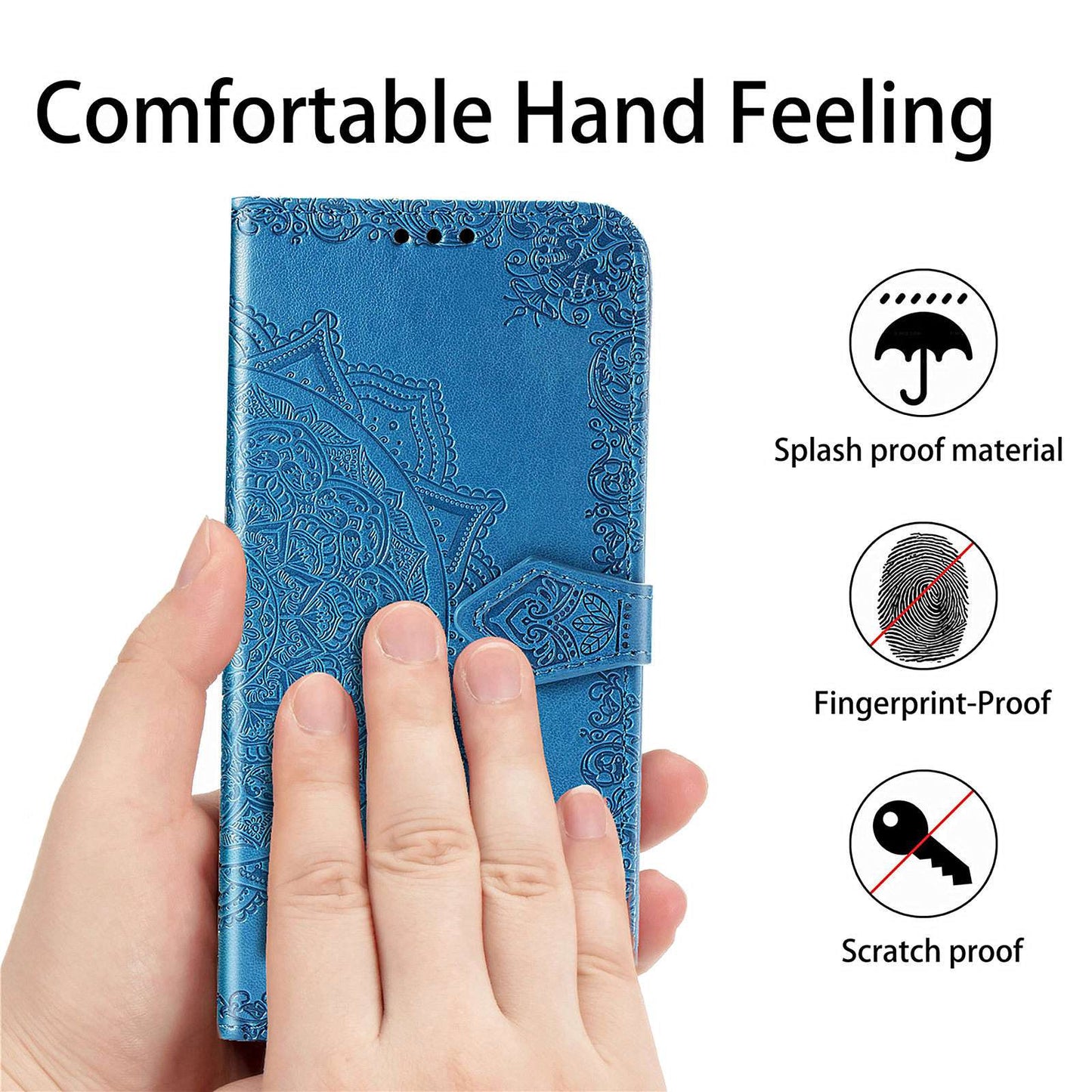 For Nokia X10 5G / X20 5G PU Leather Flip Phone Case Mandala Pattern Embossed Magnetic Closure Stand Folio Wallet Cover with Strap