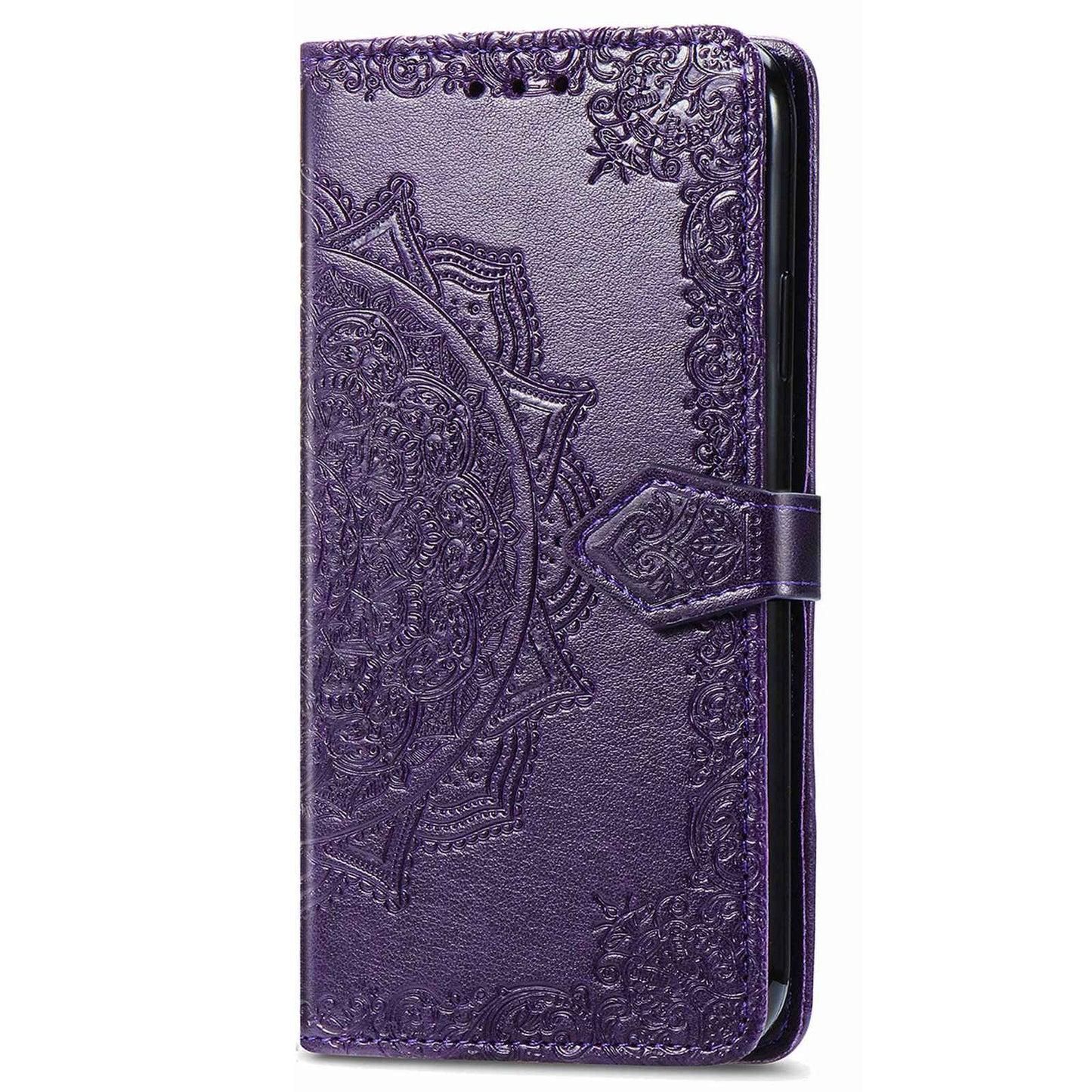 For Nokia X10 5G / X20 5G PU Leather Flip Phone Case Mandala Pattern Embossed Magnetic Closure Stand Folio Wallet Cover with Strap