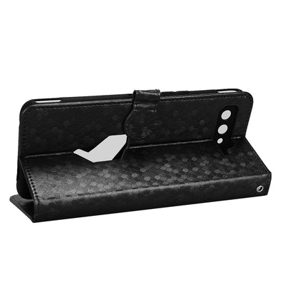 Dot Pattern Imprinted Case for Asus ROG Phone 5, PU Leather Stand Wallet Well-protected Phone Cover