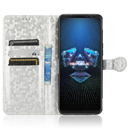 Dot Pattern Imprinted Case for Asus ROG Phone 5, PU Leather Stand Wallet Well-protected Phone Cover