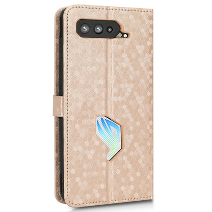 Dot Pattern Imprinted Case for Asus ROG Phone 5, PU Leather Stand Wallet Well-protected Phone Cover