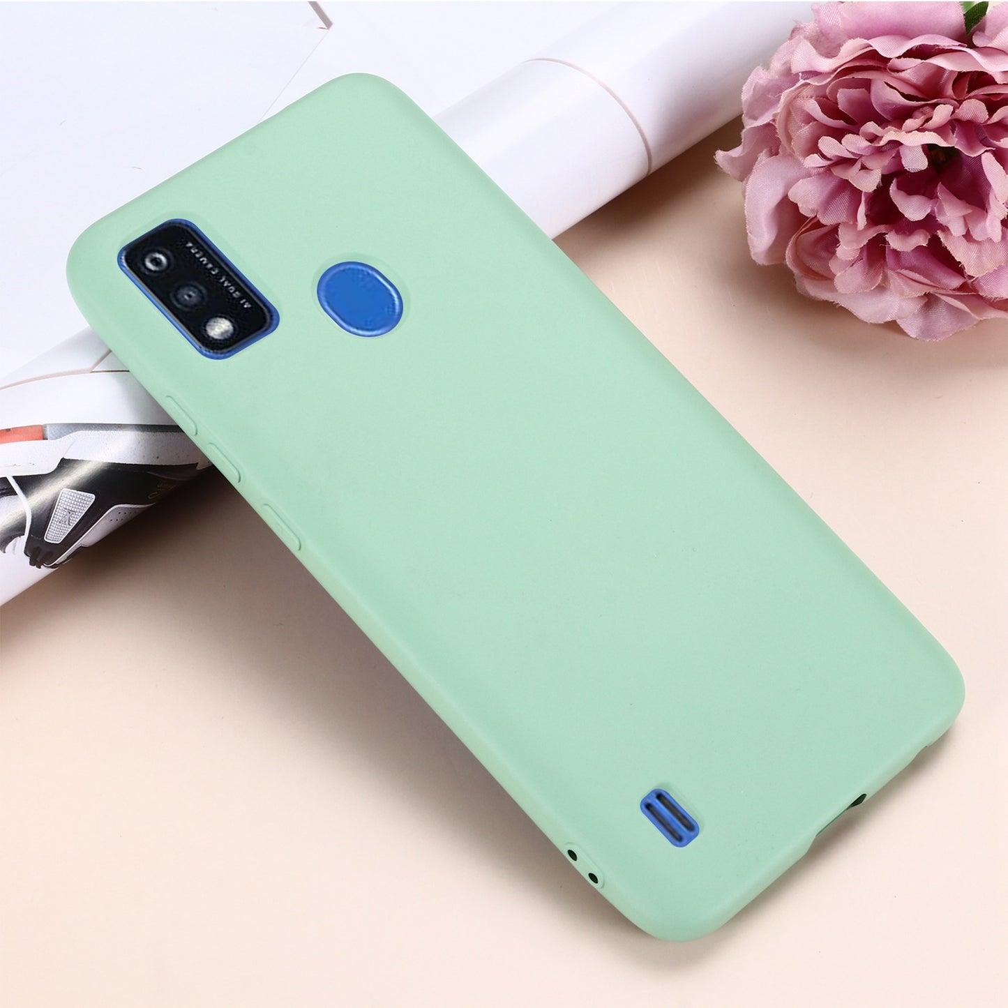 Liquid Silicone Phone Case for ZTE Blade A51, Thickening Design Soft Microfiber Lining Cushion Cellphone Guard Protective Cover