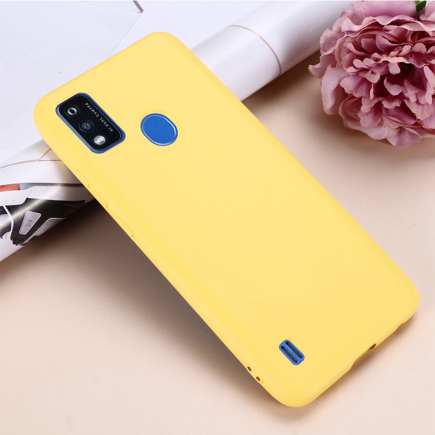 Liquid Silicone Phone Case for ZTE Blade A51, Thickening Design Soft Microfiber Lining Cushion Cellphone Guard Protective Cover