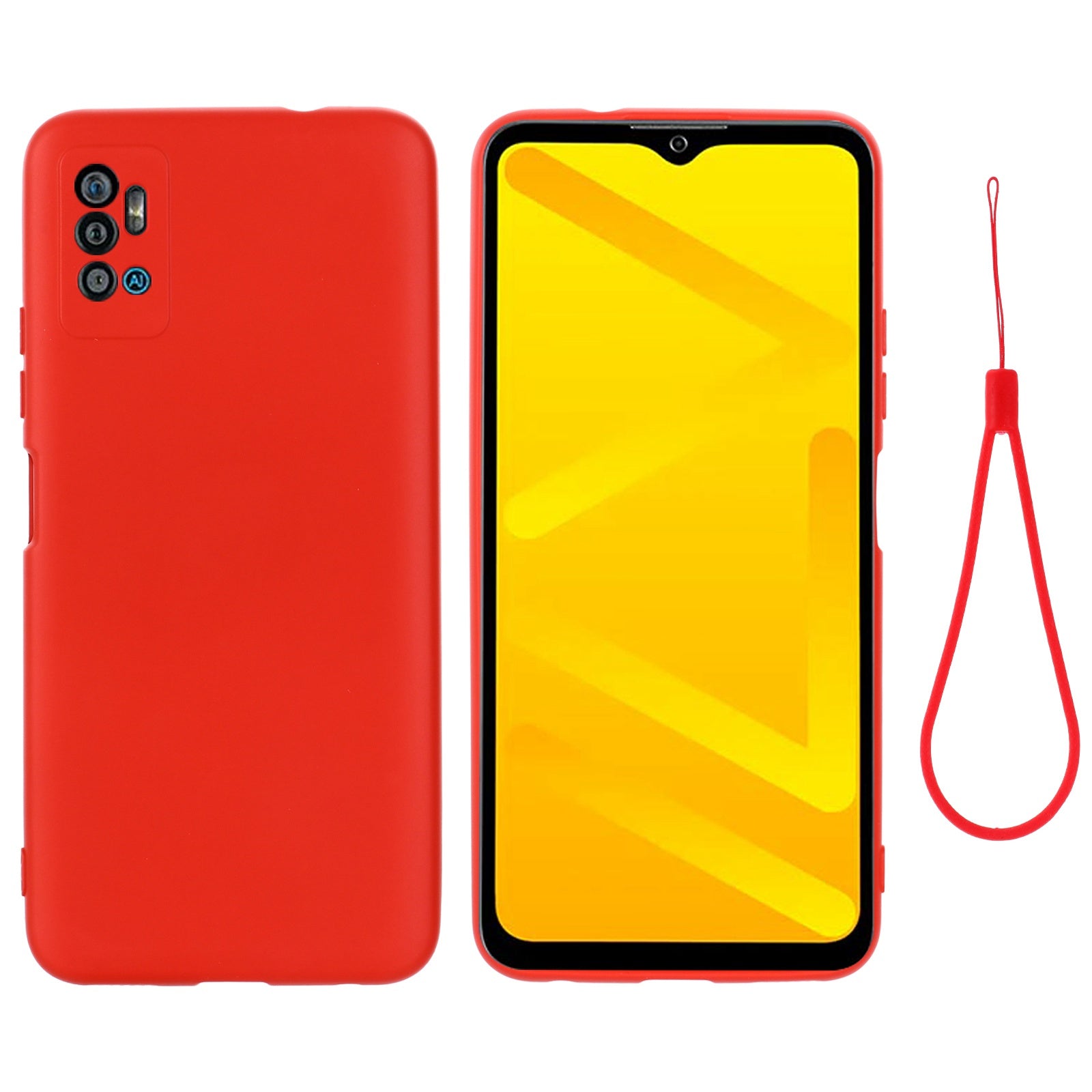 Liquid Silicone Phone Case for ZTE Blade A71, Collision Resistant Thickening Design Soft Microfiber Lining Cushion Protective Cover