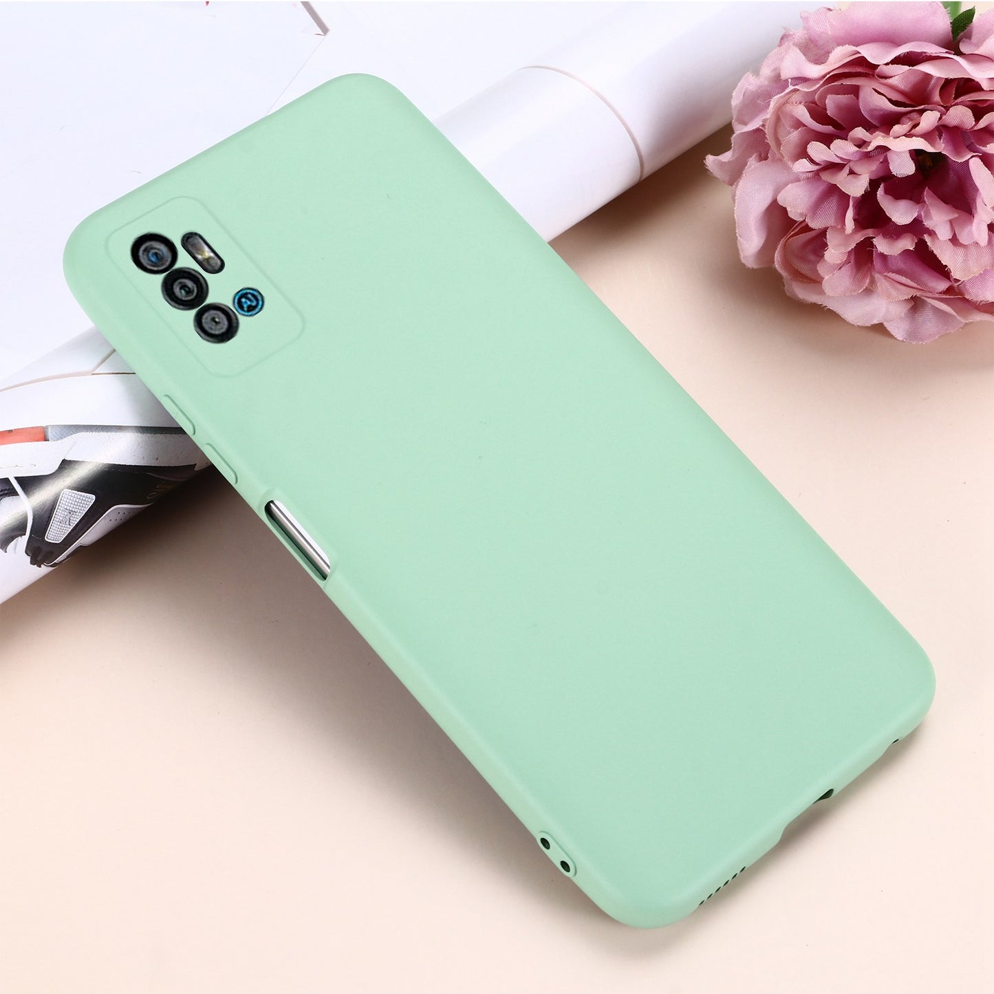 Liquid Silicone Phone Case for ZTE Blade A71, Collision Resistant Thickening Design Soft Microfiber Lining Cushion Protective Cover