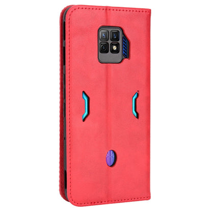 Anti-drop Phone Cover For ZTE nubia Red Magic 7S Pro 5G Magnetic Auto Closing Phone Case Retro Texture PU Leather Wallet Stand