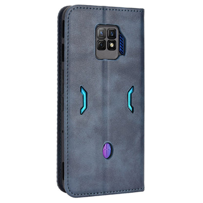 Anti-drop Phone Cover For ZTE nubia Red Magic 7S Pro 5G Magnetic Auto Closing Phone Case Retro Texture PU Leather Wallet Stand