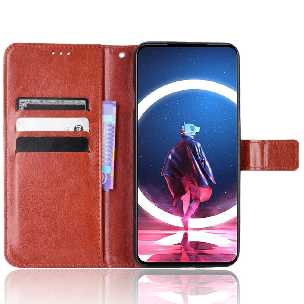 Crazy Horse Texture Phone Case for ZTE nubia Red Magic 7S Pro 5G, Anti-wear PU Leather Phone Flip Wallet Stand Protective Cover