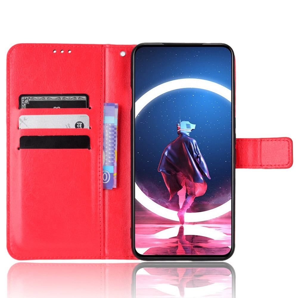 Crazy Horse Texture Phone Case for ZTE nubia Red Magic 7S Pro 5G, Anti-wear PU Leather Phone Flip Wallet Stand Protective Cover