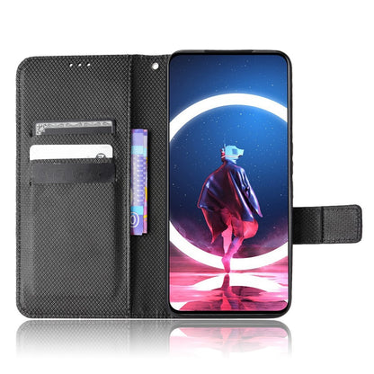 For ZTE nubia Red Magic 7S Pro 5G Diamond Texture Protective Phone Shell Anti-shock Magnetic Clasp PU Leather Stand Wallet Case