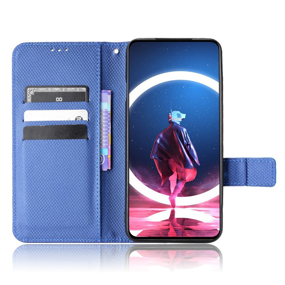 For ZTE nubia Red Magic 7S Pro 5G Diamond Texture Protective Phone Shell Anti-shock Magnetic Clasp PU Leather Stand Wallet Case