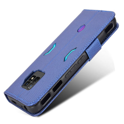 For ZTE nubia Red Magic 7S Pro 5G Diamond Texture Protective Phone Shell Anti-shock Magnetic Clasp PU Leather Stand Wallet Case