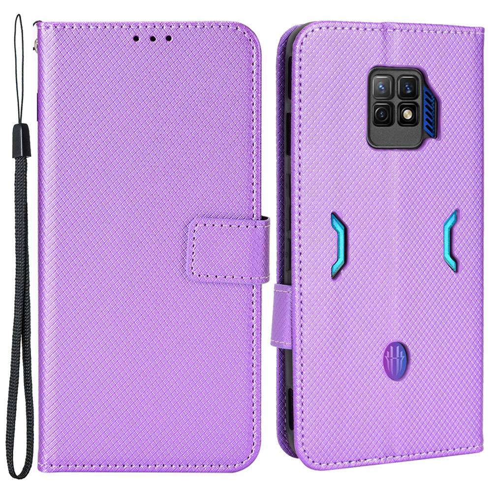 For ZTE nubia Red Magic 7S Pro 5G Diamond Texture Protective Phone Shell Anti-shock Magnetic Clasp PU Leather Stand Wallet Case