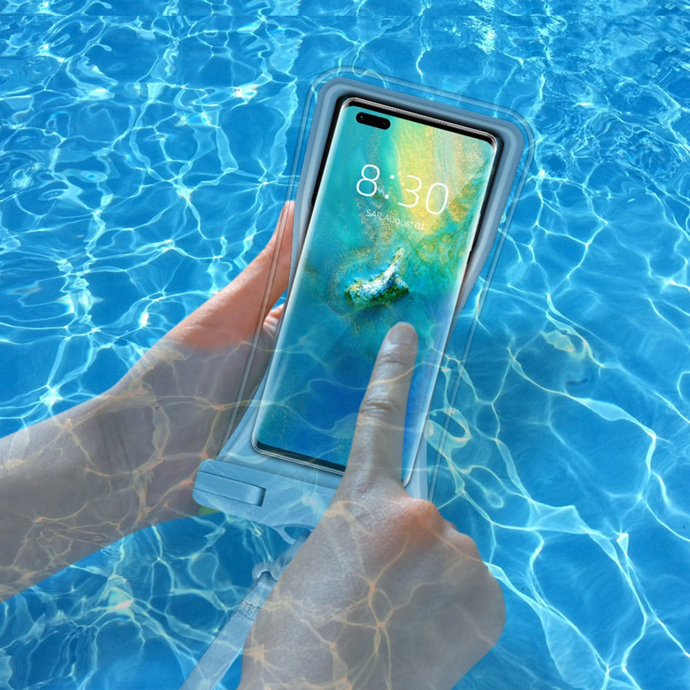 TPU Waterproof Bag for Under 7.2-inches Mobile Phone Beach Pool Phone Dry Bag with Floating Airbag