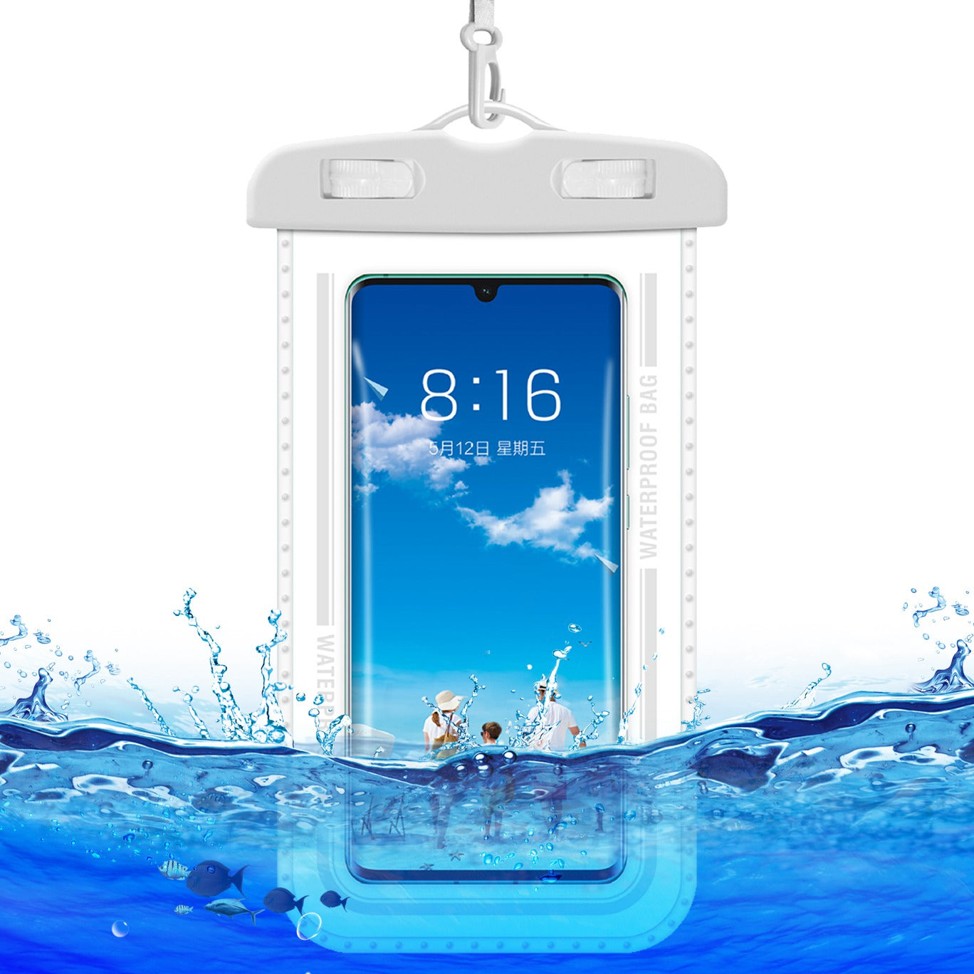 PVC Waterproof Bag with Lanyard for Under 7.2-inches Cell Phone Dry Bag for Pools, Beaches, Fishing