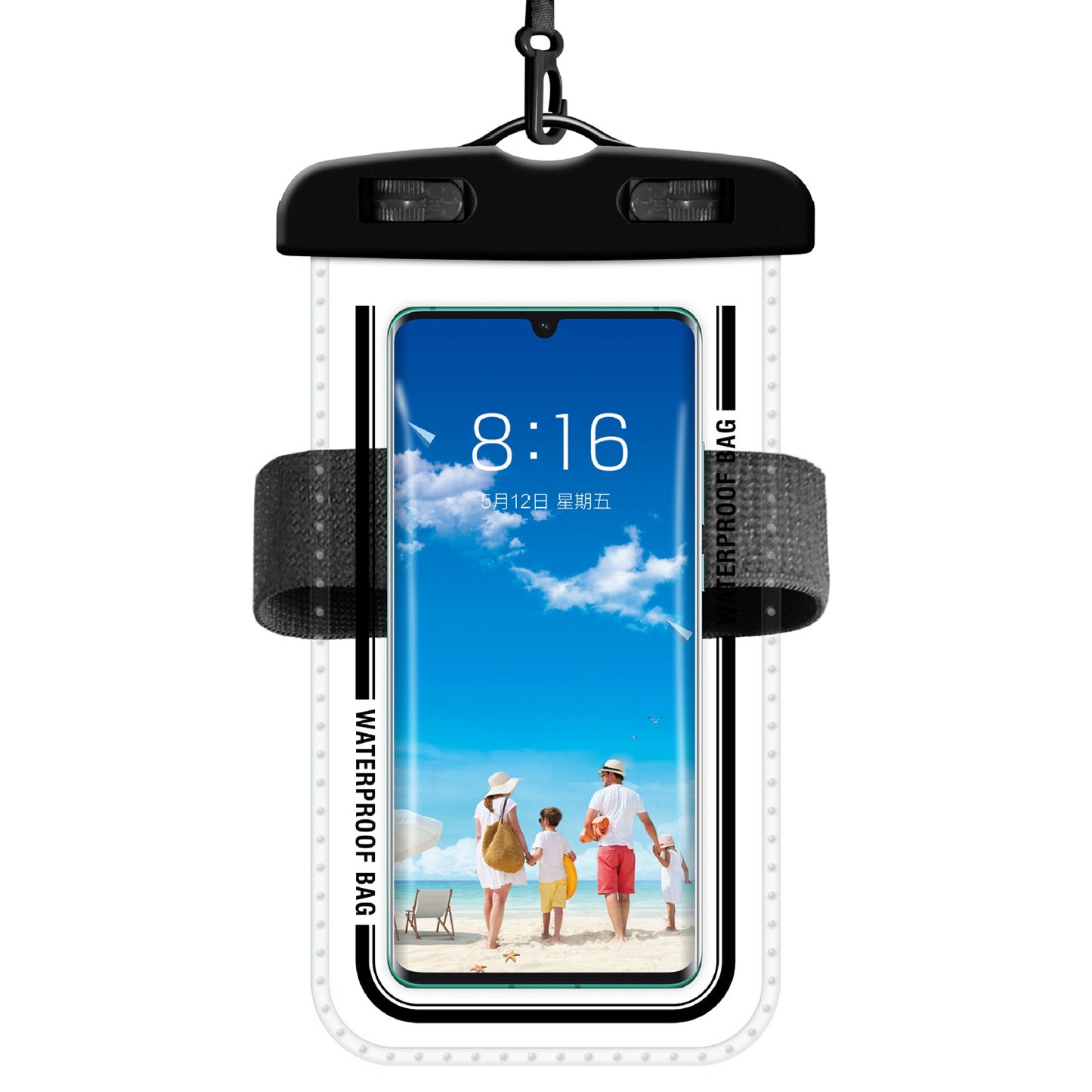 PVC Waterproof Phone Bag for Under 7.2-inches Mobile Phone Water Resistant Pouch with Strap for Swimming