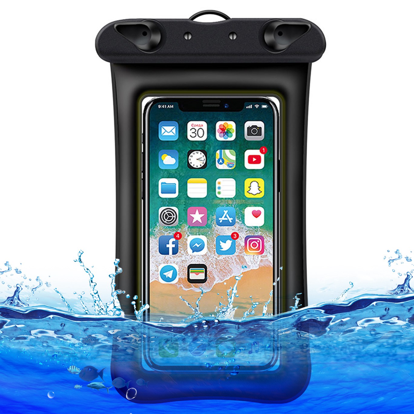 Floating Airbag Waterproof Bag for Under 7.2-inches Cell Phone Beach Pool Phone Dry Bag with Lanyard