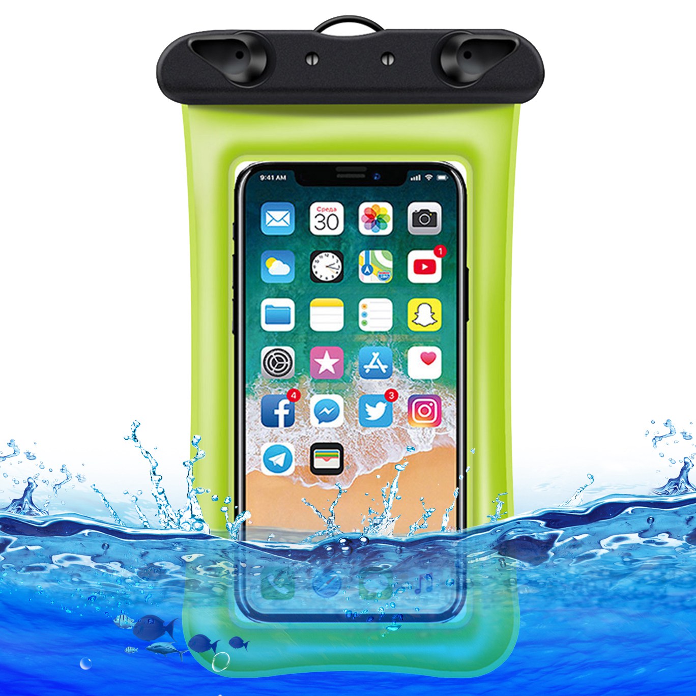 Floating Airbag Waterproof Bag for Under 7.2-inches Cell Phone Beach Pool Phone Dry Bag with Lanyard