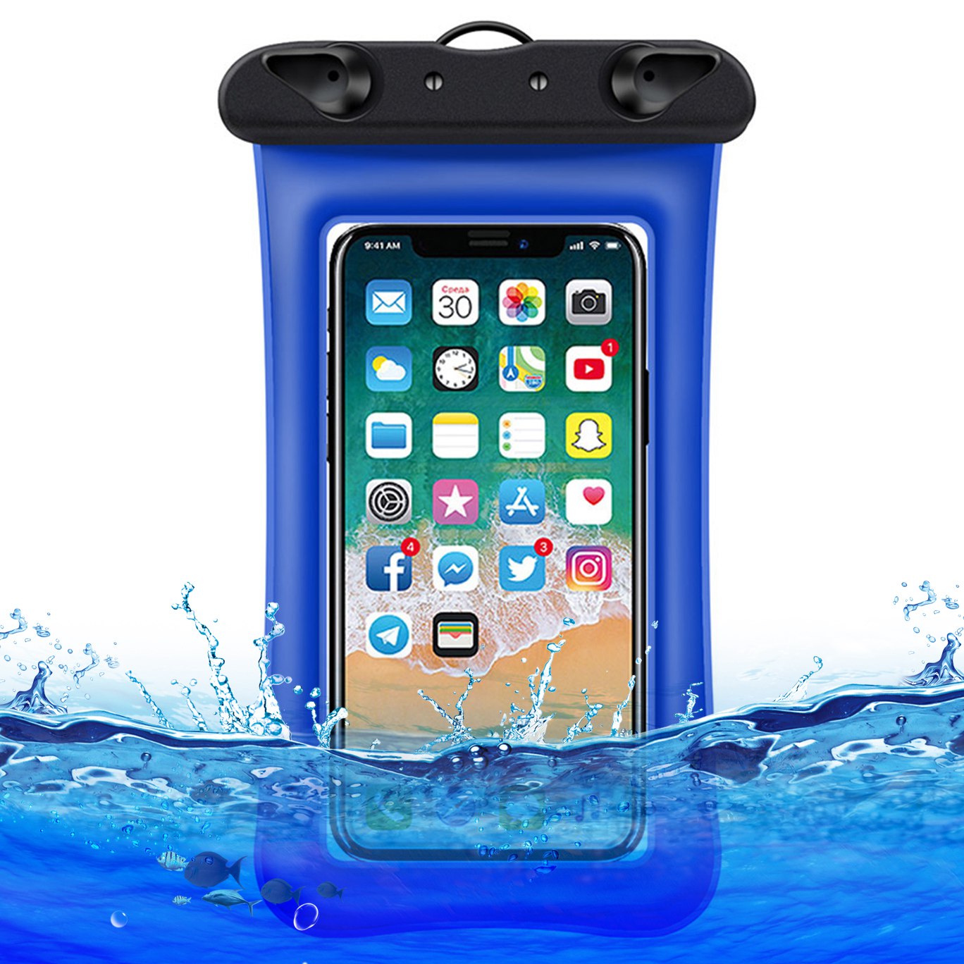 Floating Airbag Waterproof Bag for Under 7.2-inches Cell Phone Beach Pool Phone Dry Bag with Lanyard