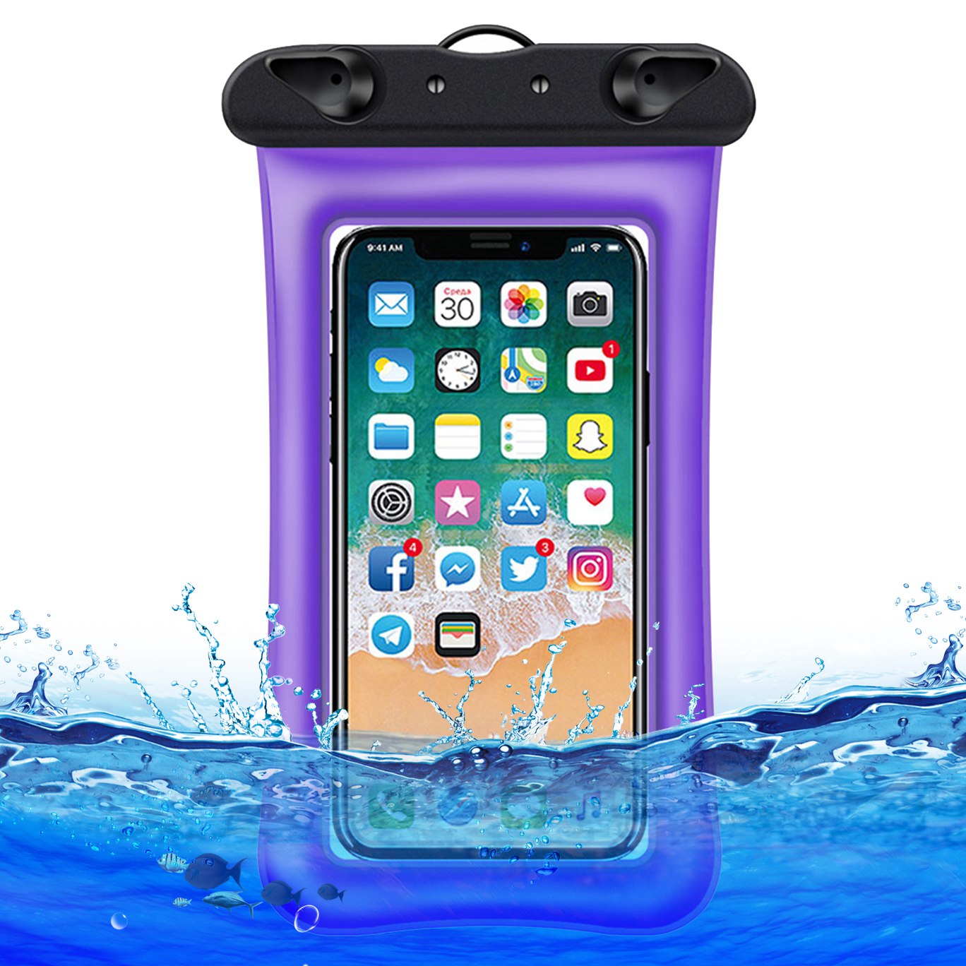 Floating Airbag Waterproof Bag for Under 7.2-inches Cell Phone Beach Pool Phone Dry Bag with Lanyard