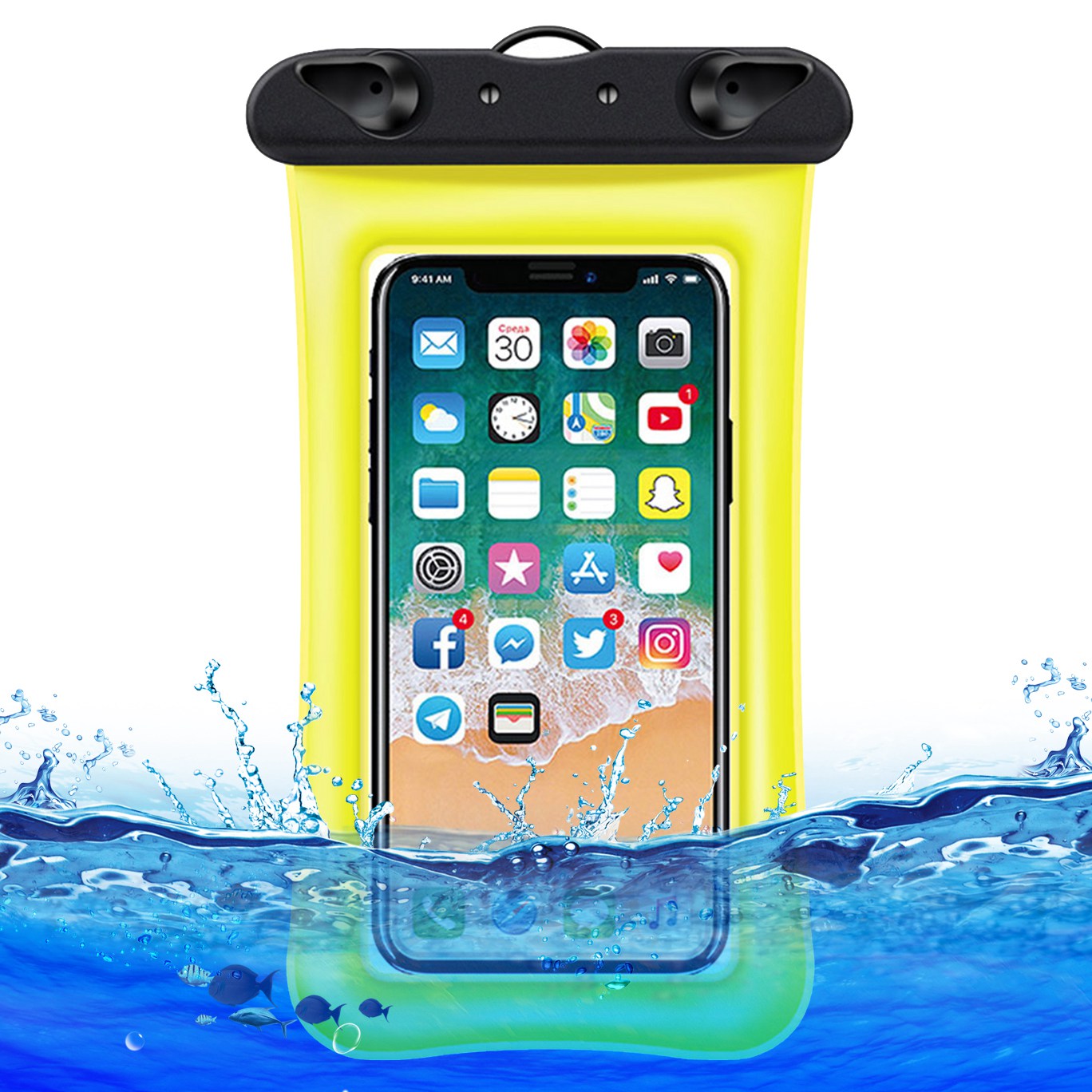 Floating Airbag Waterproof Bag for Under 7.2-inches Cell Phone Beach Pool Phone Dry Bag with Lanyard