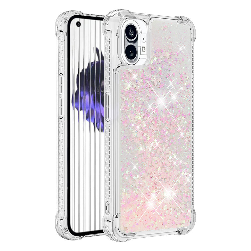 YB Quicksand Series-1 for Nothing phone (1) 5G TPU Back Cover Anti-collision Phone Case with Liquid Floating Glitter Sequins Phone Shell