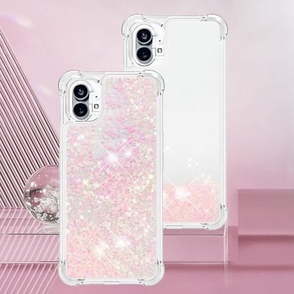 YB Quicksand Series-1 for Nothing phone (1) 5G TPU Back Cover Anti-collision Phone Case with Liquid Floating Glitter Sequins Phone Shell