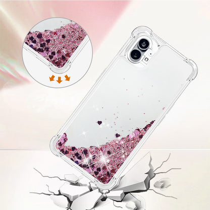 YB Quicksand Series-1 for Nothing phone (1) 5G TPU Back Cover Anti-collision Phone Case with Liquid Floating Glitter Sequins Phone Shell