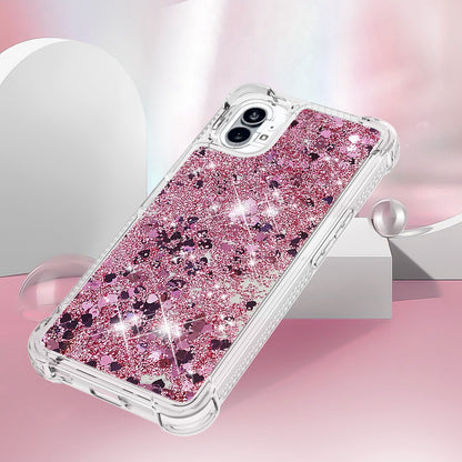 YB Quicksand Series-1 for Nothing phone (1) 5G TPU Back Cover Anti-collision Phone Case with Liquid Floating Glitter Sequins Phone Shell