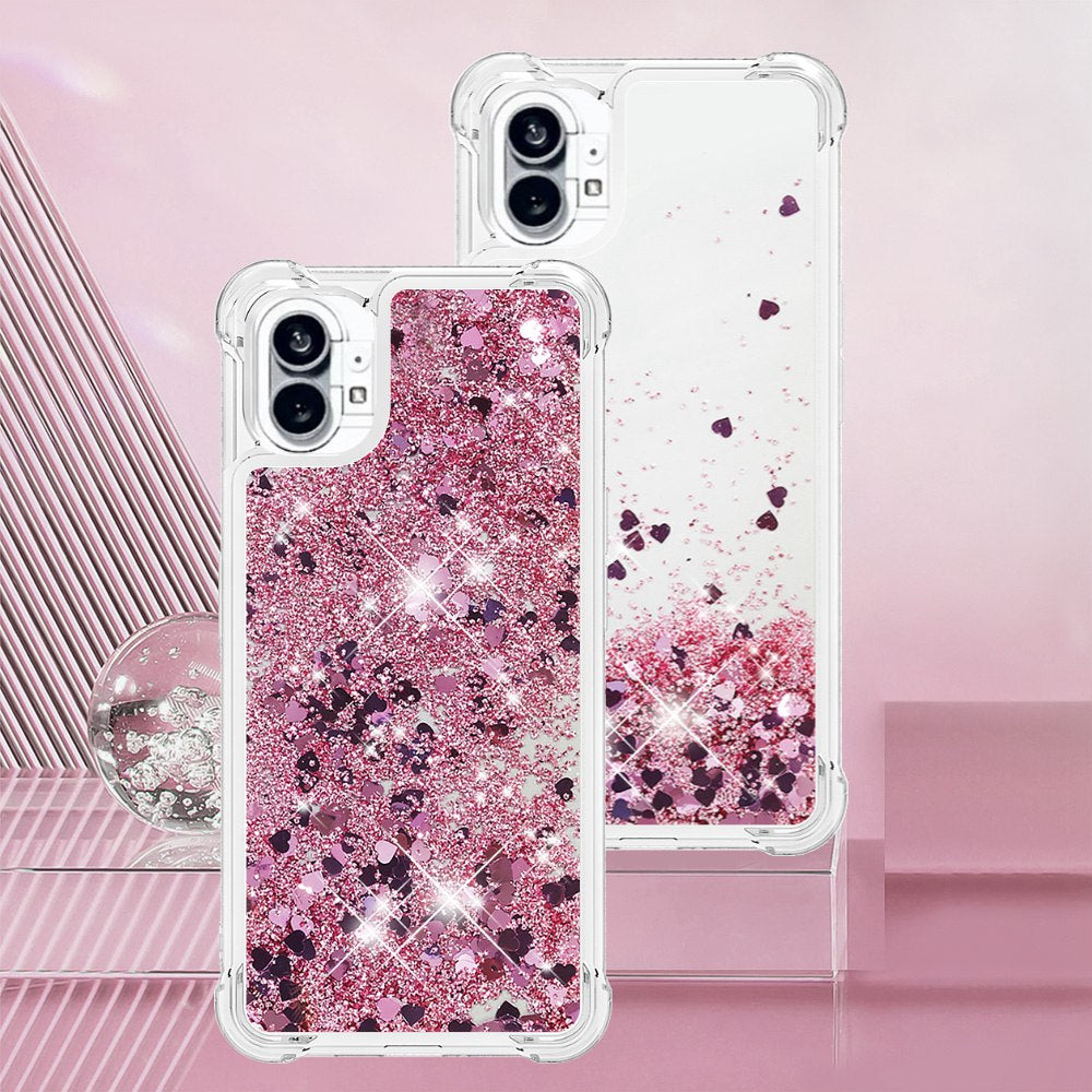 YB Quicksand Series-1 for Nothing phone (1) 5G TPU Back Cover Anti-collision Phone Case with Liquid Floating Glitter Sequins Phone Shell