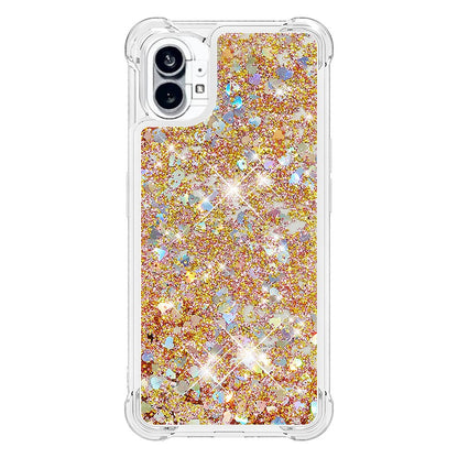 YB Quicksand Series-1 for Nothing phone (1) 5G TPU Back Cover Anti-collision Phone Case with Liquid Floating Glitter Sequins Phone Shell