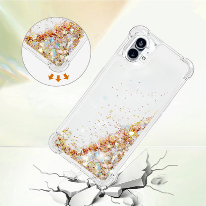 YB Quicksand Series-1 for Nothing phone (1) 5G TPU Back Cover Anti-collision Phone Case with Liquid Floating Glitter Sequins Phone Shell