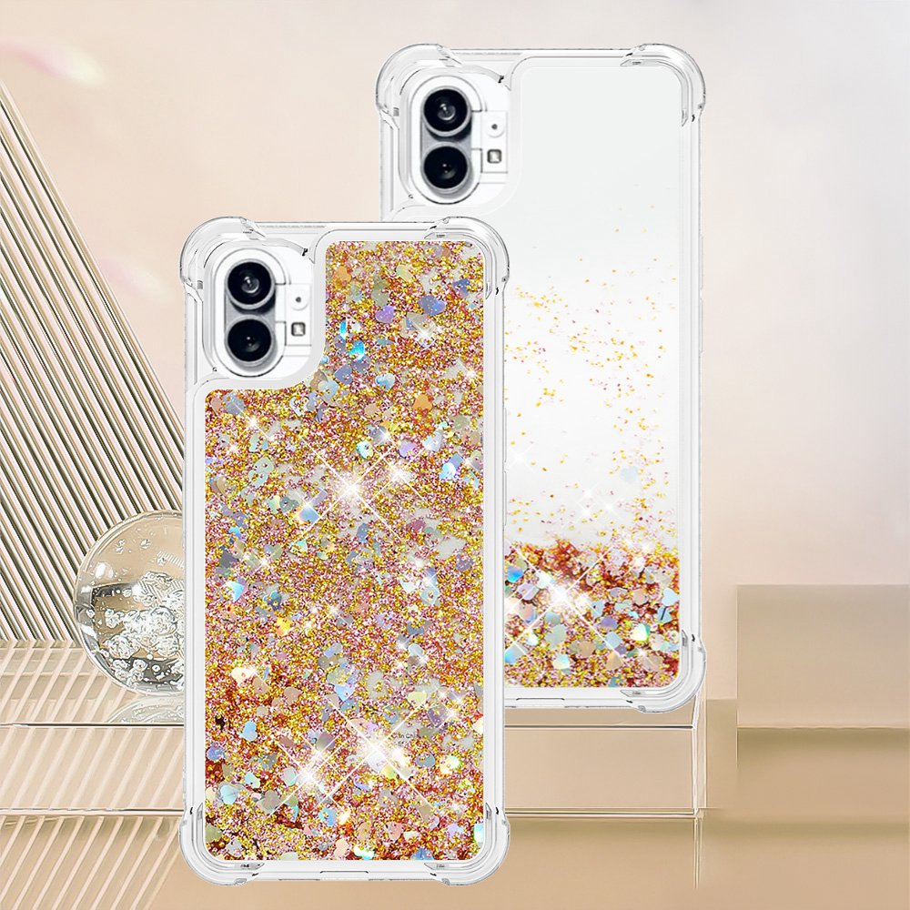 YB Quicksand Series-1 for Nothing phone (1) 5G TPU Back Cover Anti-collision Phone Case with Liquid Floating Glitter Sequins Phone Shell