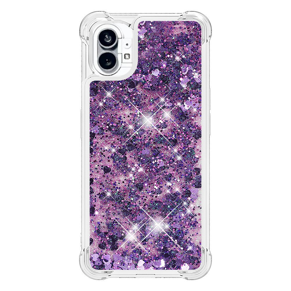 YB Quicksand Series-1 for Nothing phone (1) 5G TPU Back Cover Anti-collision Phone Case with Liquid Floating Glitter Sequins Phone Shell