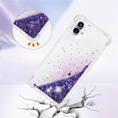 YB Quicksand Series-1 for Nothing phone (1) 5G TPU Back Cover Anti-collision Phone Case with Liquid Floating Glitter Sequins Phone Shell