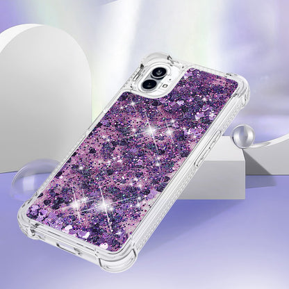 YB Quicksand Series-1 for Nothing phone (1) 5G TPU Back Cover Anti-collision Phone Case with Liquid Floating Glitter Sequins Phone Shell