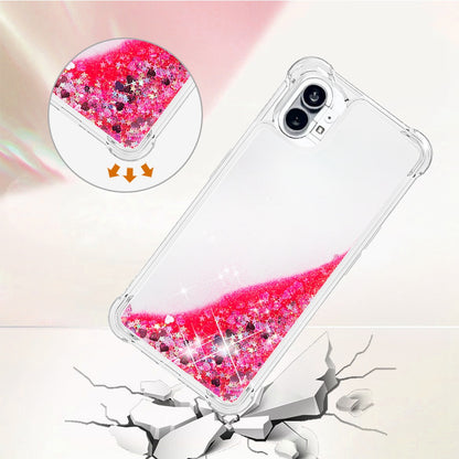 YB Quicksand Series-1 for Nothing phone (1) 5G TPU Back Cover Anti-collision Phone Case with Liquid Floating Glitter Sequins Phone Shell