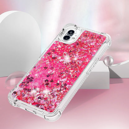 YB Quicksand Series-1 for Nothing phone (1) 5G TPU Back Cover Anti-collision Phone Case with Liquid Floating Glitter Sequins Phone Shell