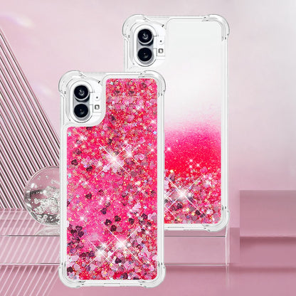 YB Quicksand Series-1 for Nothing phone (1) 5G TPU Back Cover Anti-collision Phone Case with Liquid Floating Glitter Sequins Phone Shell