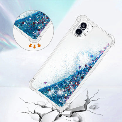 YB Quicksand Series-1 for Nothing phone (1) 5G TPU Back Cover Anti-collision Phone Case with Liquid Floating Glitter Sequins Phone Shell